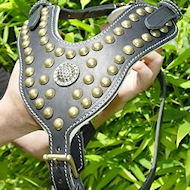 Royal Dog Harness - Exclusive Design Studded Leather Harness