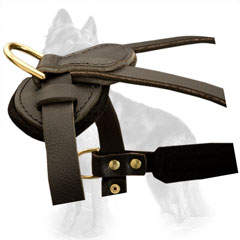 Padded Pulling Leather German-Shepherd Dog Harness With  Brass Fittings