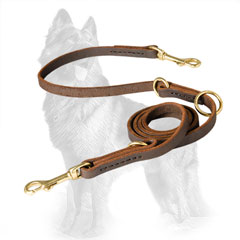 Leather German-Shepherd Leash with Several Modes