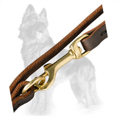 Leather German-Shepherd Leash with Solid Brass Hardware