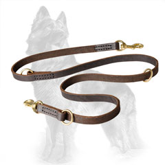 Leather German-Shepherd Leash with Reliably Stitched Fittings