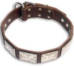 Beautiful Brown dog collar 26'' for GSD /26 inch dog collar-c83