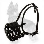 Leather Dog Muzzle for German Shepherd With Great Ventilation