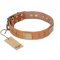 "The Middle Ages" FDT Artisan Handcrafted Tan Leather German Shepherd Collar
