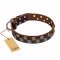 "Strong Shields" FDT Artisan leather German Shepherd collar with stylish decorations
