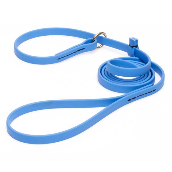Solid Blue Biothane German Shepherd Leash and Collar Combo