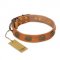 "Magic Amulet" FDT Artisan Tan Leather German Shepherd Collar with Oval Studs
