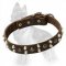 German Shepherd Stylish Leather Collar With Pyramids And Studs