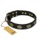 "Vintage Attraction" FDT Artisan Leather German Shepherd Collar with Old Bronze Look Plates