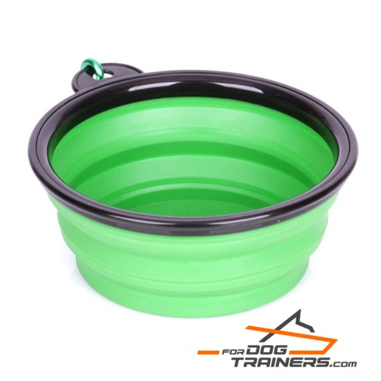 Green Abyss Collapsible Polymer Dog Bowl Small Size