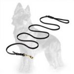 Show Leather German Shepherd Leash with Braids