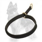 German Shepherd Wide 2 Ply Leather Choke Dog Collar
