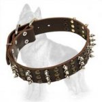 German Shepherd Leather Spiked Collar