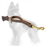 Pull Tab Leather German Shepherd Leash/Handle with Floating Ring