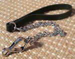 Chain German Shepherd Leash with Leather Handle