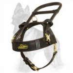 Guide and Assistance Leather German Shepherd Harness with Long Handle