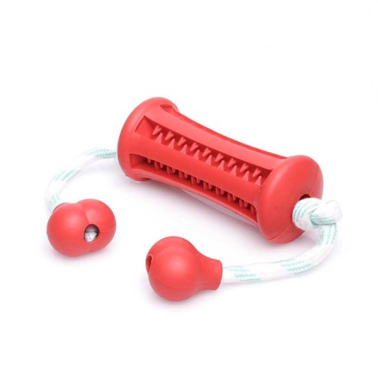 Red Training Dental Dog Toy With Handles