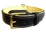 GSD-Royal Nappa Padded Hand Made Leather Dog Collar - code: C443