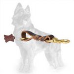 German Shepherd Braided Short Leather Dog Leash - Pull Tab Leash For Collar Or Harness
