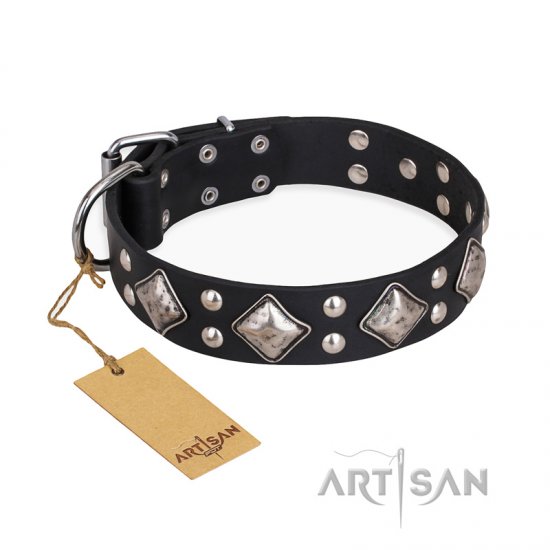 "Smart Geometry" FDT Artisan Studded Leather German Shepherd Collar