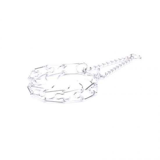 "Metal Thorns" Chrome Plated Pinch Prong Collar - 1/9 inch (3 mm) link diameter