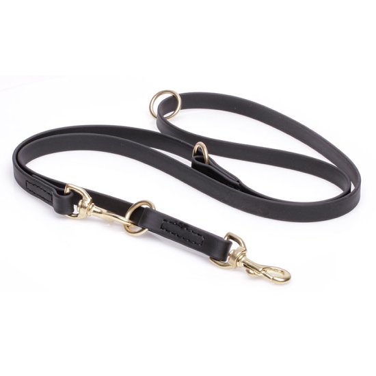 Multipurpose Black Biothane German Shepherd Leash for over 7 Different Activities