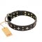 "A La Mode" FDT Artisan Handcrafted Black Leather German Shepherd Collar