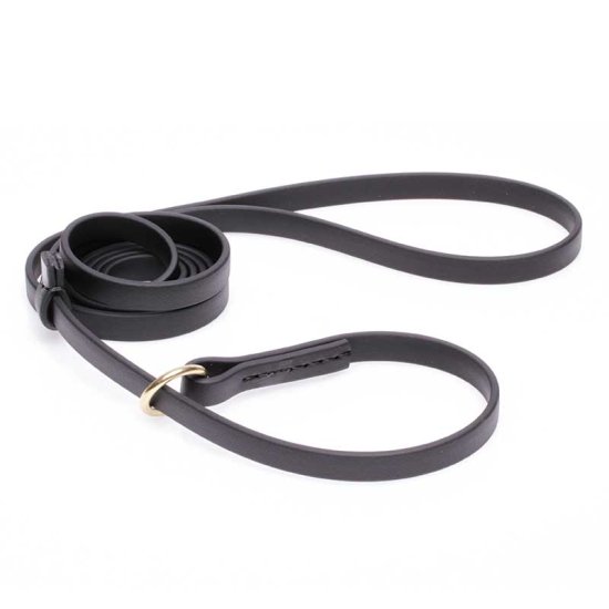 Black Biothane German Shepherd Leash and Collar Combo