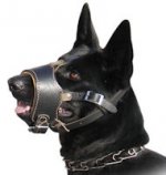 Leather Muzzle for German Shepherd - Padded Anti Barking Muzzle