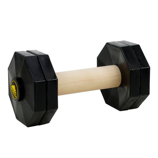 "Schutzhund Champion" 2 1/4 lbs (1000 g) Wooden Dog Training Dumbbell with Removable Plastic Weight Plates