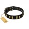 "Glorious Night" FDT Artisan Decorated Black Leather German Shepherd Collar