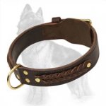Braided Black Collar 2 Ply Wide with Brass Hardware