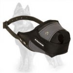 German Shepherd Training Dog Muzzle Made of Leather and Nylon