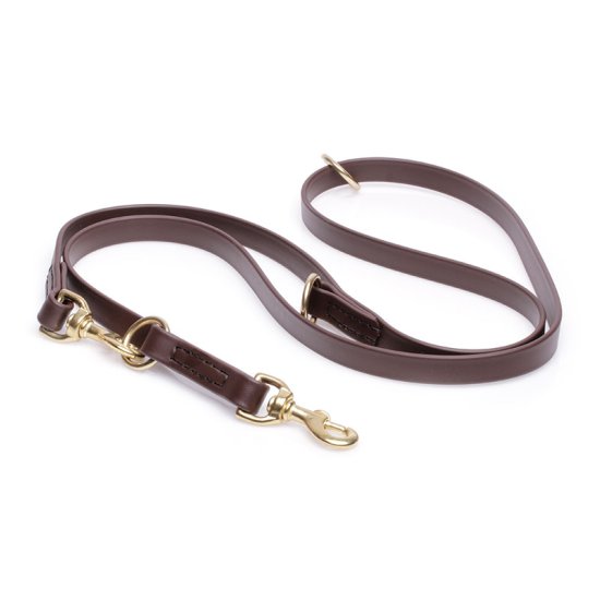Multipurpose Brown Biothane German Shepherd Leash for over 7 Different Activities