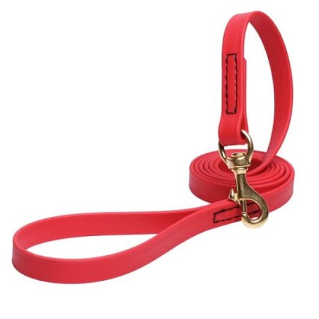 Red Waterproof German Shepherd Leash Made of Biothane