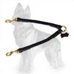 German Shepherd Leather Coupler for Walking 2 Dogs Together