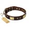 "Rich Fashion" FDT Artisan Decorated Leather German Shepherd Collar with Plates and Studs