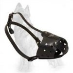 Leather German Shepherd Muzzle for Dog Walking