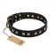"Black Elegance" FDT Artisan Leather German Shepherd Collar with Round Studs