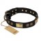 "Ancient Egypt" FDT Artisan Leather German Shepherd Collar with Old Bronze Look Decorations