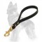 German Shepherd Short Leather Dog Leash - Leather Handle