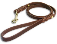 Custom Leather Dog Leash for German Shepherd with brass hook