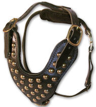 GERMAN SHEPHERD Studded Leather Dog Harness -H15
