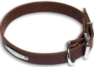 Flat Leather Brown collar 26'' for GSD /26 inch dog collar-C456