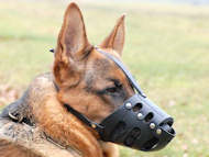 K9 police Everyday German Shepherd Leather dog muzzle