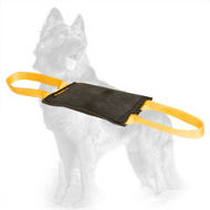 Training Leather German Shepherd Bite Tug with Two Handles