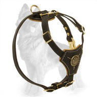 Nappa Padded Leather German Shepherd Harness for Puppies