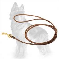 Round Leather German Shepherd Leash for Dog Shows