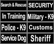 Additional Patches for Dog Equipment