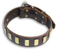 Leather Brown collar 26'' for GSD Dog /26 inch dog collar-S33p